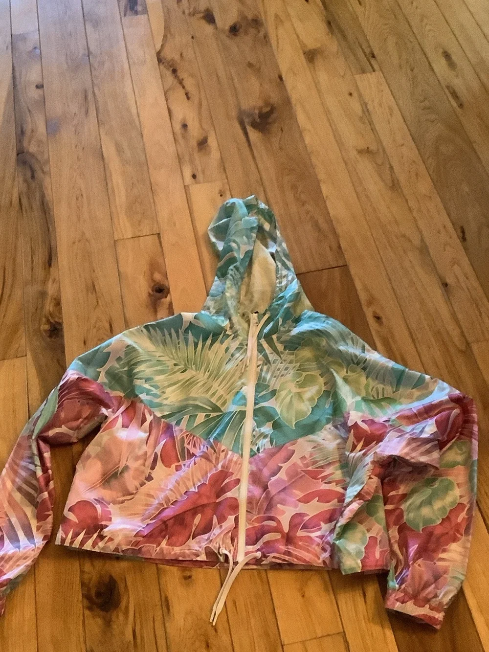 Nike Women Tropical Hooded Rain Jacket - Pink & Teal like new
